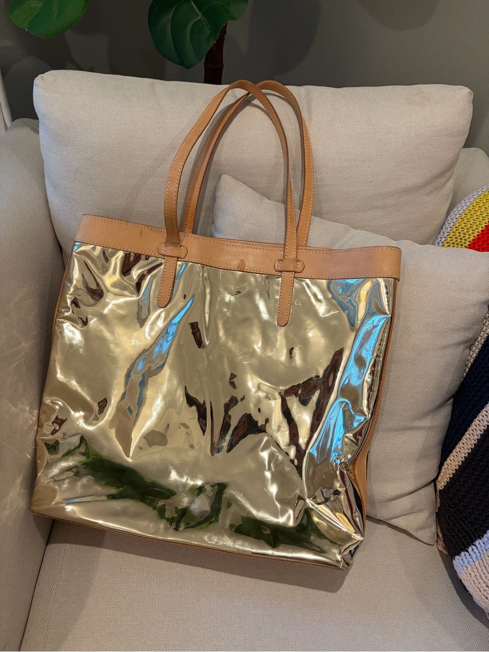 🌟 Consuela Goldie Breezy Tote Bag - Metallic Gold 🌟